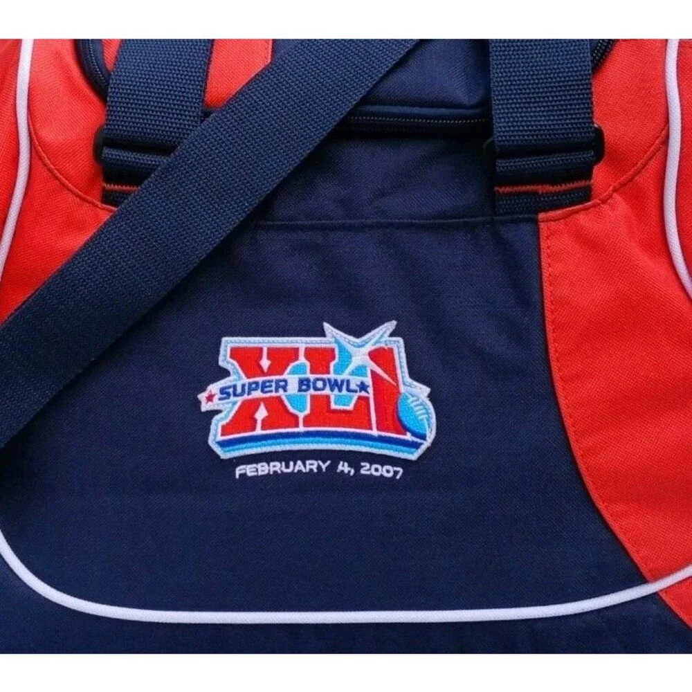 Reebok NFL 2007 Super Bowl Colts Vs Bears XLI Blue Canvas Duffel Bag Gym Travel